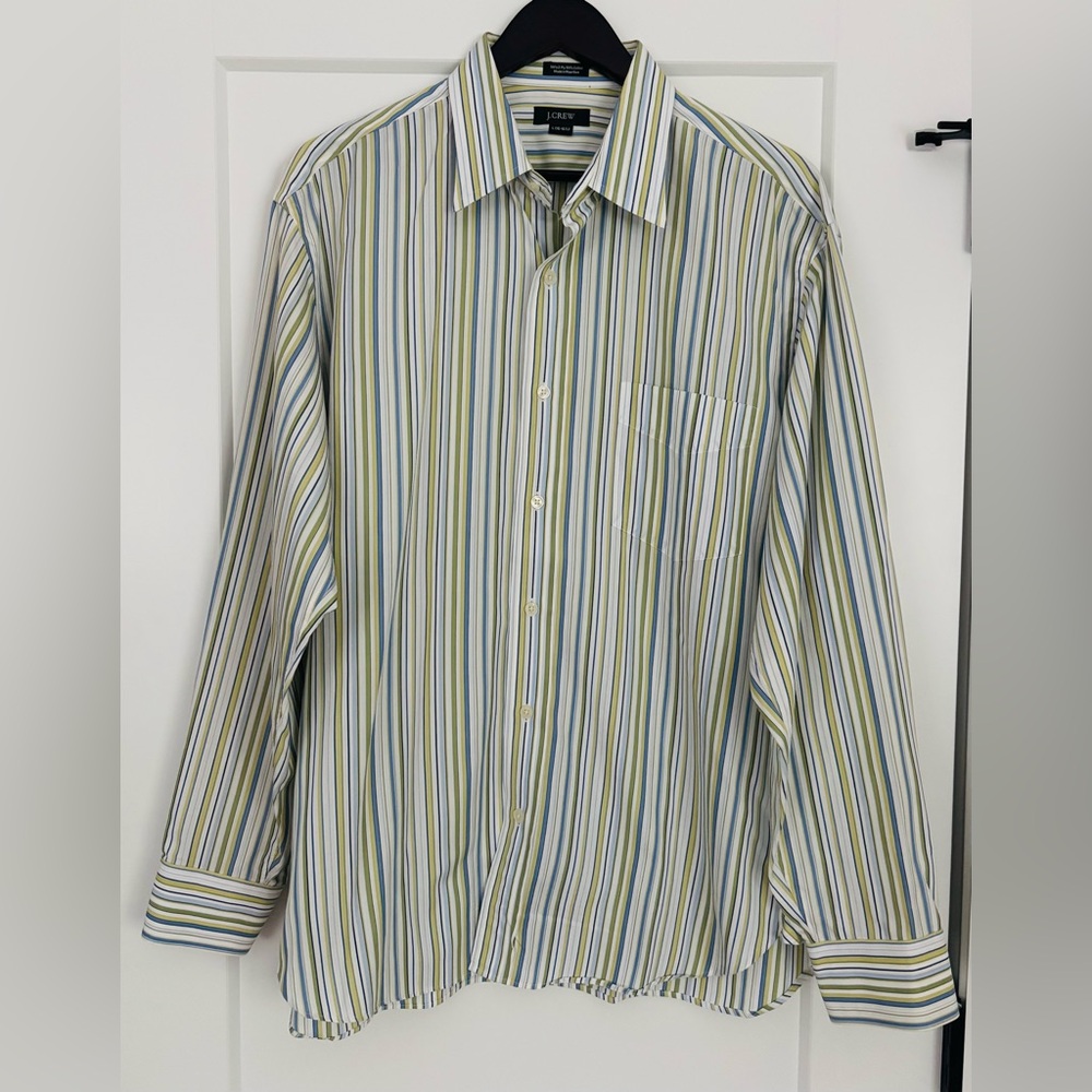J. Crew Men’s Button-Down Striped Shirt, Size L (16-16 1/2)